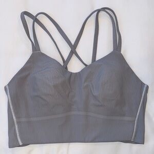 Lululemon Sz 8 Like A Cloud Ribbed BlueishGray Long Bralette
